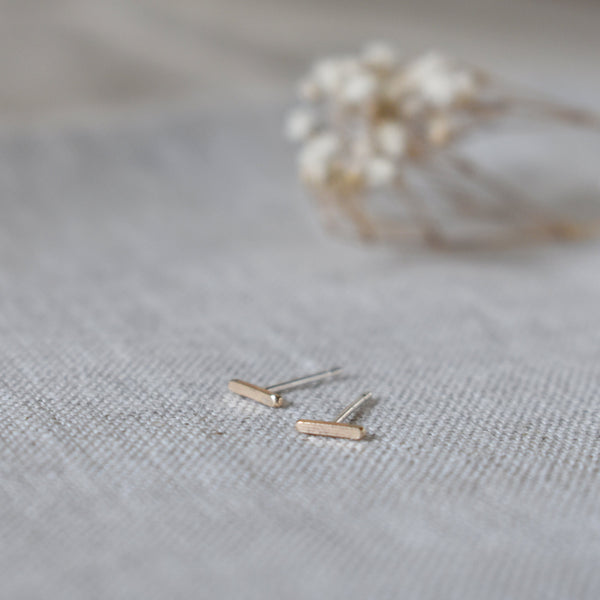 Sati Staple Studs | Solid 9k Gold