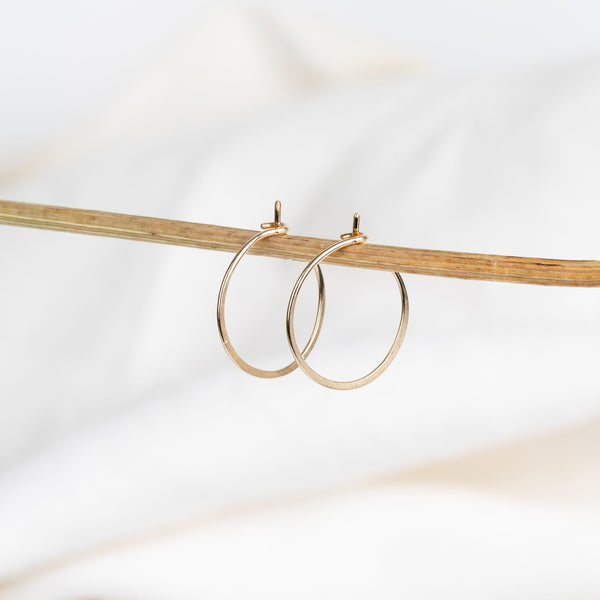 Sati Flattened Hoops | Solid 9k Gold