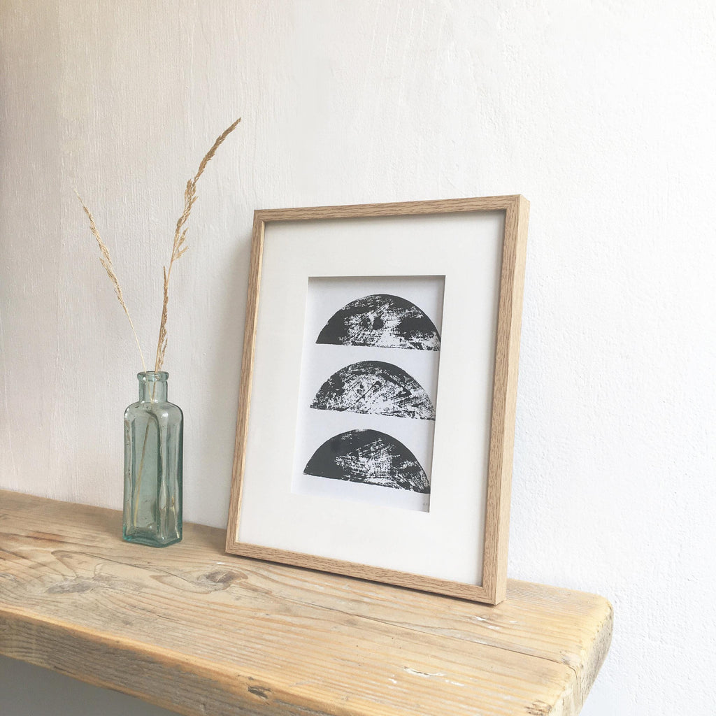 Sati Block Print Artwork | 'Half Moon'