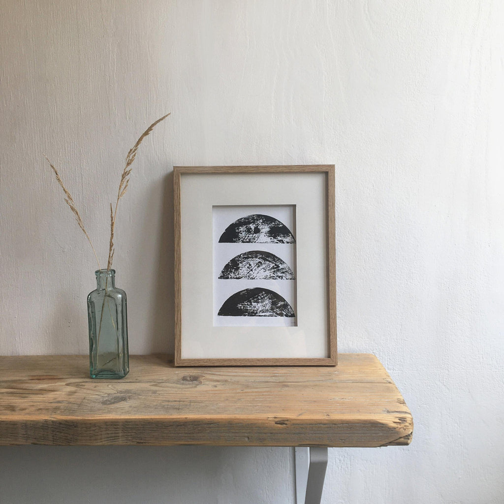 Sati Block Print Artwork | 'Half Moon'
